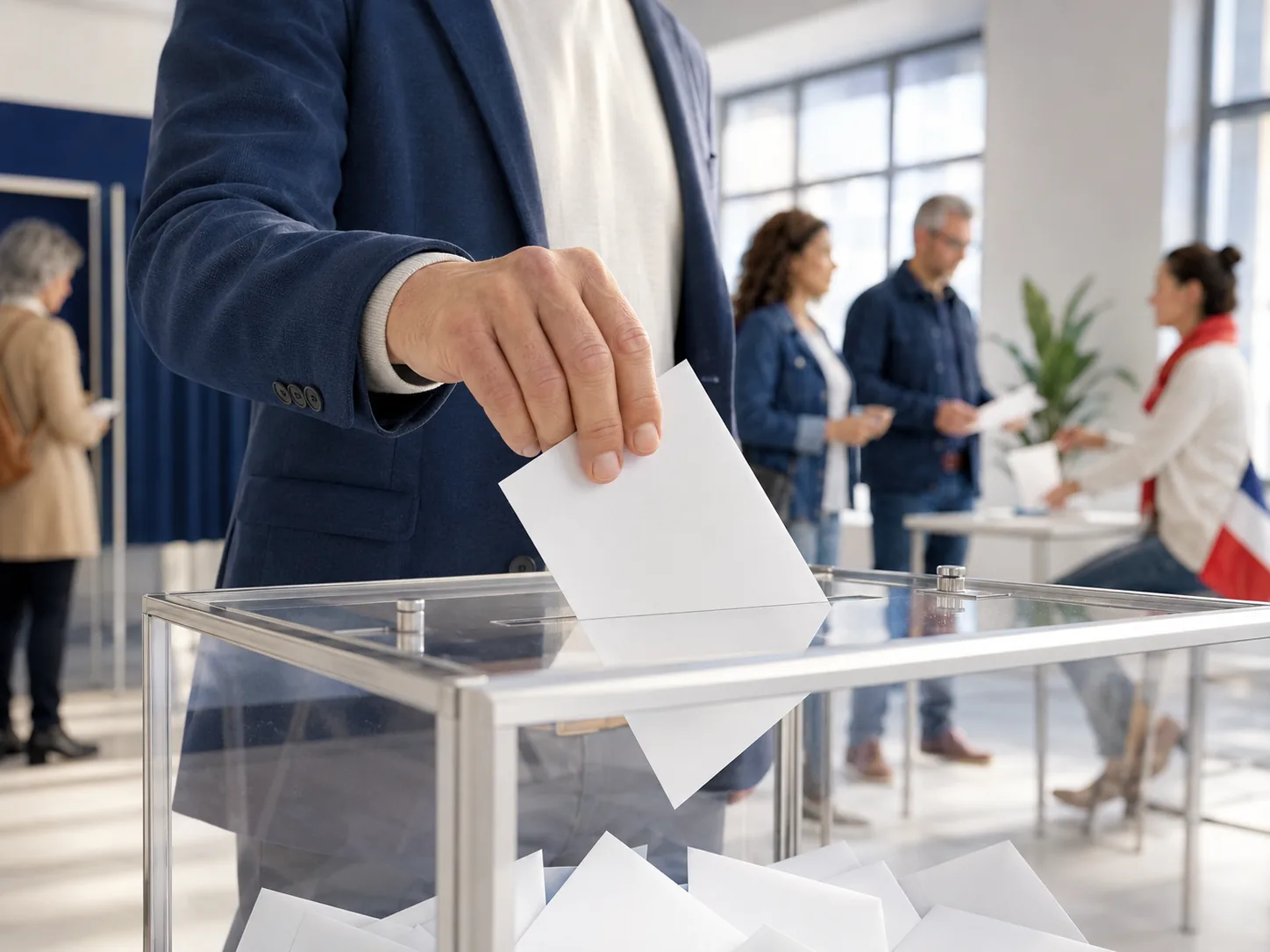 Bulletin déposé dans une urne de vote.