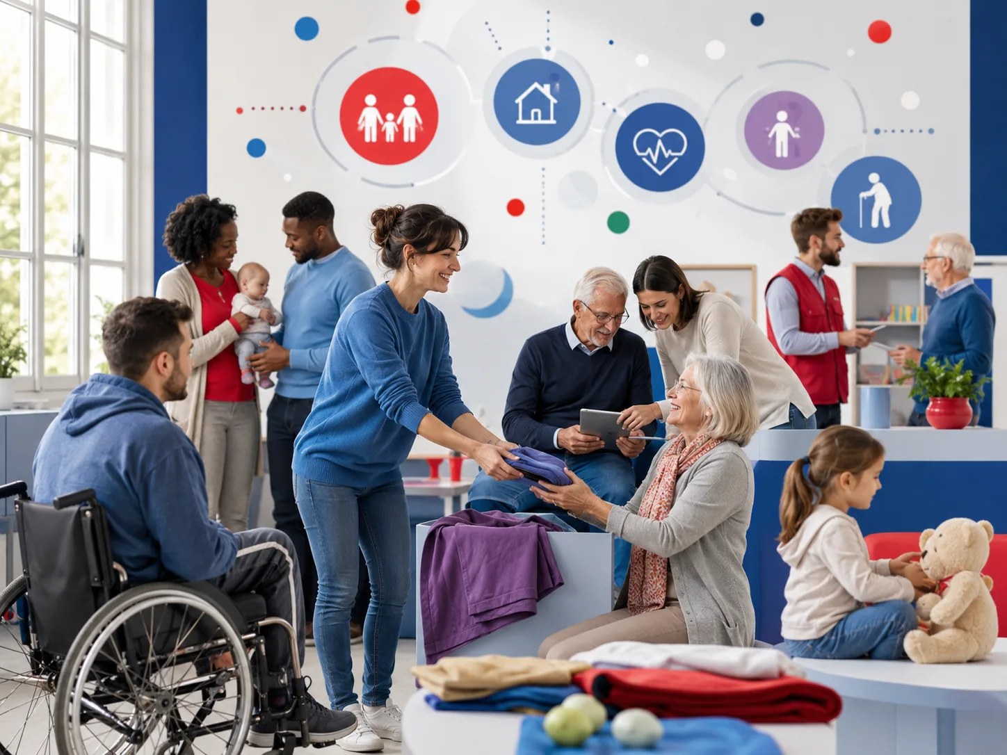 Scène d’entraide familiale et sociale.